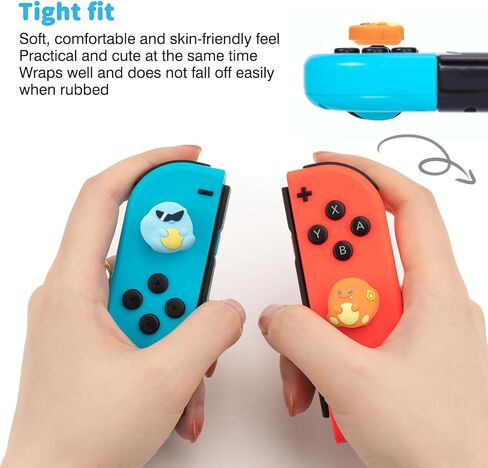 DLseego Thumb Grips Caps Design for Switch/Switch lite/Switch OLED Console, Soft Silicone Joycon Analog Controller Protective Anti-Slip Covers 4PCS Button Joy Con Joystick Dragon Turtle - Blue Orange in Saudi Arabia