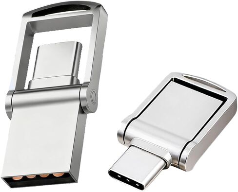 8GB Mini USB Flash Drive, USB C & USB A Dual Drive USB Stick, Thumb Drive with Rotatable Cover, External Storage Memory Stick for iPhone 17/16/15, Android, MacBook, iPad, Laptops, PCs and More in Saudi Arabia