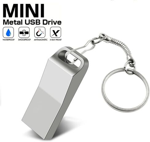 128GB USB Flash Drive with Type C Adapter and Lanyard, USB 2.0 High Speed Pen Drive, Mini Storage Memory Stick for Phone/Pad/PC/Laptop - (Silver 128GB) in Saudi Arabia
