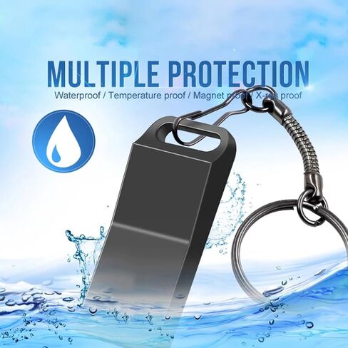 128GB USB Flash Drive with Type C Adapter and Lanyard, USB 2.0 High Speed Pen Drive, Mini Storage Memory Stick for Phone/Pad/PC/Laptop - (Silver 128GB) in Saudi Arabia