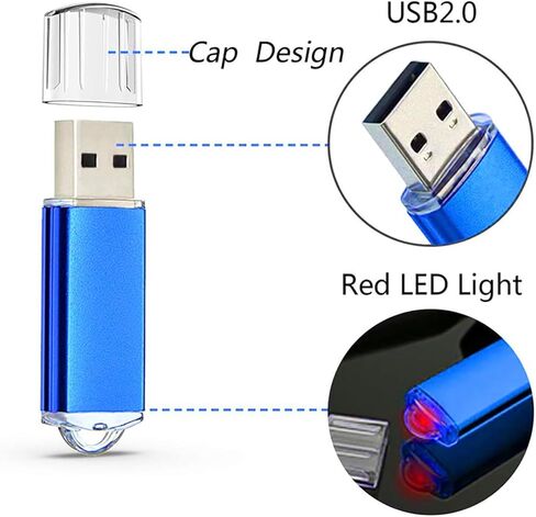 محرك فلاش USB سعة 2 جيجابايت مع محول من النوع C وحبل، محرك قلم معدني عالي السرعة USB 2.0، عصا ذاكرة تخزين للهاتف/الوسادة/الكمبيوتر الشخصي/الكمبيوتر المحمول - (أحمر 2 جيجابايت) in Saudi Arabia