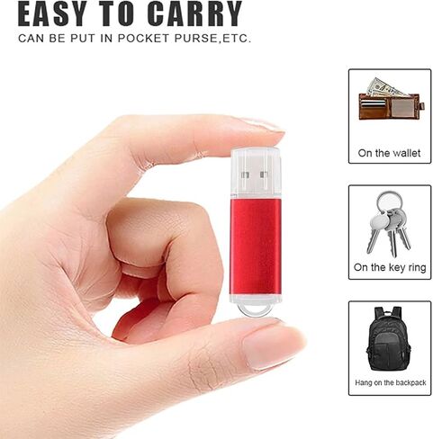 محرك فلاش USB سعة 2 جيجابايت مع محول من النوع C وحبل، محرك قلم معدني عالي السرعة USB 2.0، عصا ذاكرة تخزين للهاتف/الوسادة/الكمبيوتر الشخصي/الكمبيوتر المحمول - (أحمر 2 جيجابايت) in Saudi Arabia