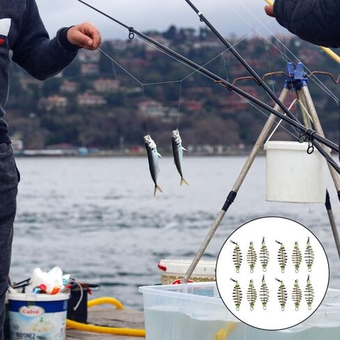 IMIKEYA 24pcs Spring Bait Fishing Spring Kit Fishing Feeder Basket Fish Bait Carp Explosive Hook in Kuwait