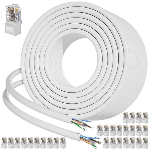 كابل إيثرنت Soibke Cat 6 بطول 200 قدم (10 RJ45)، خارجي وداخلي، كابل توصيل Cat 6، كابل إنترنت Cat6، كابل شبكة UTP، عالي التحمل 23AWG، متوافق مع أجهزة الكمبيوتر الشخصية والكمبيوتر المحمول وجهاز التوجيه in Kuwait