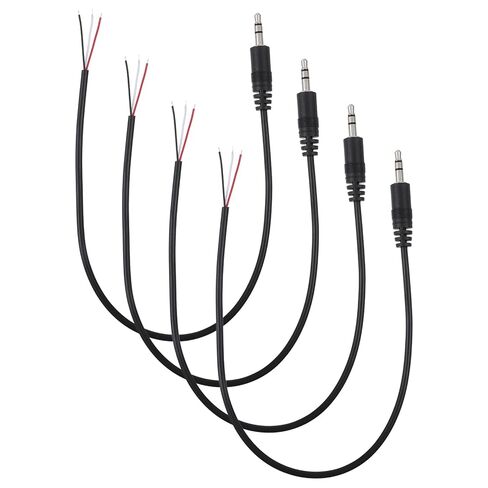 4Pcs 1FT 3.5mm Male Plug Jack Connector Replacement Repair, 3.5mm TRS Stereo Male Plug to Bare Wire, 1/8" 3 Pole to Bare Wire Audio Cable Open End Cable for Headphone Speaker Controller DIY in Saudi Arabia