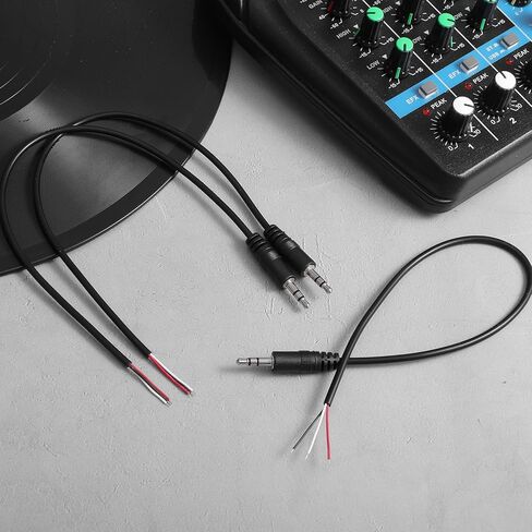4Pcs 1FT 3.5mm Male Plug Jack Connector Replacement Repair, 3.5mm TRS Stereo Male Plug to Bare Wire, 1/8" 3 Pole to Bare Wire Audio Cable Open End Cable for Headphone Speaker Controller DIY in Saudi Arabia