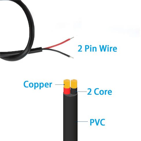 2PCS 3FT 3.5mm 1/8 "TS Mono Audio ذكر التوصيل إلى سلك مكشوف كابل نهاية مفتوحة، TS 2Pole جاك موصل إلى مكبر الصوت سلك ضفيرة AUX كابل لسماعة الرأس وحدة تحكم مكبر الصوت استبدال إصلاح الطاقة in Kuwait