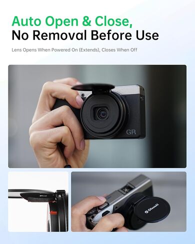 غطاء عدسة أوتوماتيكي معدني لكاميرا Ricoh GR IV (GR4) الرقمية، غطاء واقي عدسة فتح/إغلاق تلقائي من الألومنيوم، ملحق كاميرا مقاوم للغبار ومضاد للخدش، ملحقات لـ Ricoh GR 4 in Kuwait