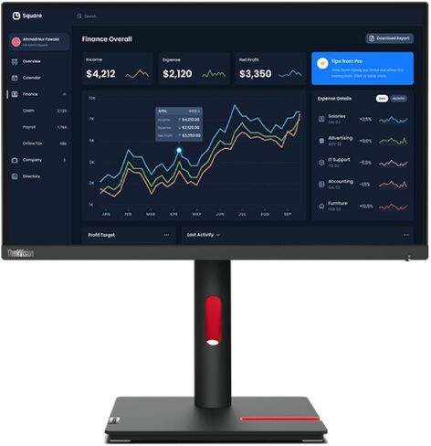 Lenovo ThinkVision T22i-30 22" Class Full HD LED Monitor - 16:9 - Raven Black in Saudi Arabia