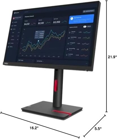 Lenovo ThinkVision T22i-30 22" Class Full HD LED Monitor - 16:9 - Raven Black in Saudi Arabia