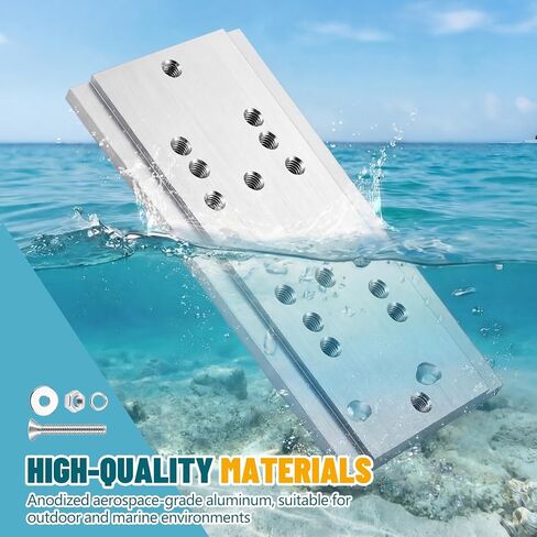 Frienda Tackle Fishing Rod Holder Adapter Plate, 3" x 6" Anodized Aircraft Grade Aluminum Compact Track System Adapter with Stainless Hardware for Various Rod Holders, Not Included Track System in Saudi Arabia