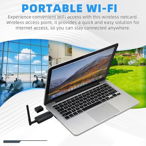 دونجل USB WiFi محول شبكة لاسلكية مع شريحة AR9271 بسرعة 150 ميجا بت في الثانية 2.4 جيجا هرتز لأجهزة الكمبيوتر المكتبية وأجهزة الكمبيوتر المحمول التي تعمل بنظام التشغيل Windows 10 8 7 XP ونظام Linux وإعدادات التوصيل والتشغيل in Kuwait