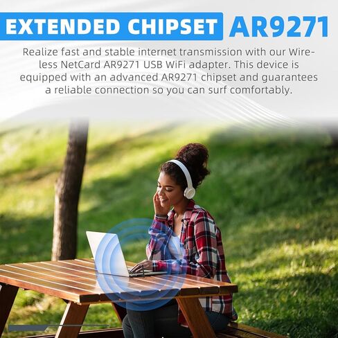 دونجل USB WiFi محول شبكة لاسلكية مع شريحة AR9271 بسرعة 150 ميجا بت في الثانية 2.4 جيجا هرتز لأجهزة الكمبيوتر المكتبية وأجهزة الكمبيوتر المحمول التي تعمل بنظام التشغيل Windows 10 8 7 XP ونظام Linux وإعدادات التوصيل والتشغيل in Kuwait