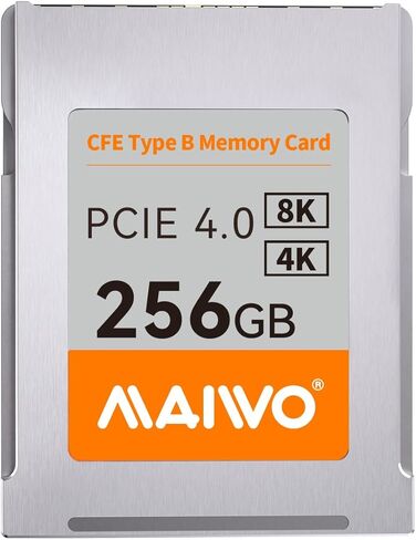 بطاقة ذاكرة MAIWO سعة 256 جيجابايت CFE-Type B، سرعة قراءة تصل إلى 1700 ميجابايت/ثانية وكتابة 1600 ميجابايت/ثانية، بطاقة ذاكرة رقمية للمصورين الفوتوغرافيين ومصوري الفيديو التقاط فيديو RAW بدقة 8K، متوافقة مع Nikon Z6/Z6 II/Z7 II/Z9، Canon R3 in Kuwait