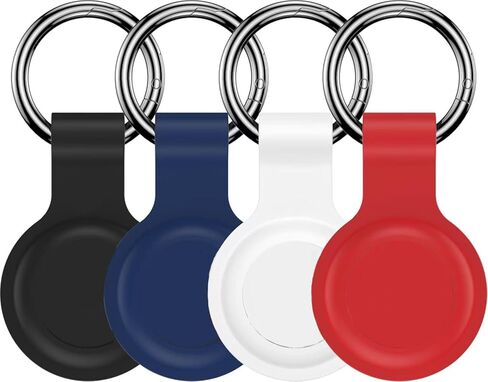 [4 Pack Family Set] Case Compatible with AirTag Holder Case Keychain,Silicone for Key Chain Ring Case Cover for Holder GPS Tracker Item Finders Accessories Holder for Kids,Bags,Luggages in Saudi Arabia