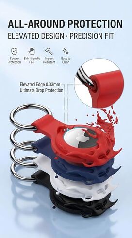 [4 Pack Family Set] Case Compatible with AirTag Holder Case Keychain,Silicone for Key Chain Ring Case Cover for Holder GPS Tracker Item Finders Accessories Holder for Kids,Bags,Luggages in Saudi Arabia