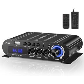 Facmogu ST-839 2.1CH Mini Bluetooth Stereo Amplifier, RMS 25Wx2+40W Subwoofer Output Power Amplifier, USB/AUX/RCA Input Home Audio Receiver for Home Theater, Includes Remote & DC12V 5A Power Adapter in Kuwait