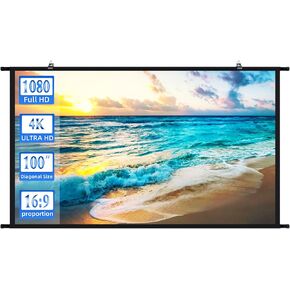 Projection Screen 100“ Portable Projector Screen Indoor Movie Screen with 16:9 4K Full HD Outdoor Projector Screens Wall mounting White Screen for Office presentations Home Theater in Saudi Arabia