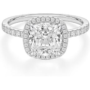 EAMTI 3.5CT 925 Sterling Silver Rings Cushion Cut Cubic Zirconia CZ Engagement Rings Wedding Bands for Women Promise Rings for Her Size 3-13 in Saudi Arabia