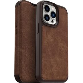 OtterBox Strada Case for iPhone 13 Pro, Shockproof, Drop Proof, Premium Leather Protective Folio with Two Card Holders, 3X Tested to Military Standard, Brown in Kuwait