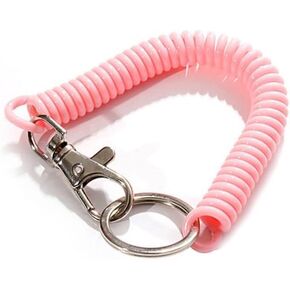 Pink Coil Springs Keychain, Spiral Retractable Spring Coil Keychain, Cellphone Snap Hook Holder Cord Key Chain Holder, for Keys Wallet, Jewelry Clasps in Kuwait