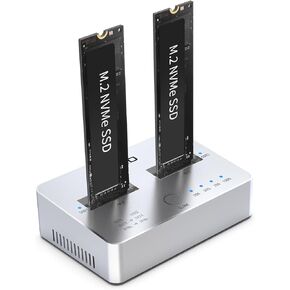 AOKO M.2 NVMe & SATA SSD Cloner، M.2 Duplicator 2-Bay NVMe Reader/Enclosure، SSD إلى USB محول M.2 محطة إرساء لـ M KeyPCIE NVMe SSD وB&M Key SATA SSD(NGFF)، استنساخ دون اتصال بالإنترنت، بدون أدوات in Kuwait