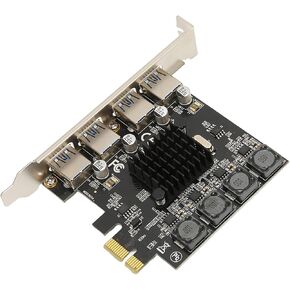 بطاقة توسيع SUNGOOYUE PCIE إلى USB، 4 منافذ USB 3.0 بسرعة 5 جيجابت في الثانية عالية السرعة ذاتية التشغيل PCI Express مع حماية التيار الزائد، للكمبيوتر المكتبي in Kuwait