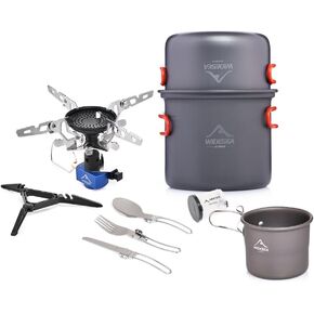 Widesea Camping Cookware Sets for 1-2 Person, Compact Backpacking Cookware with Pots, Stove, Mug and Outdoor Cooking Accessories in Saudi Arabia