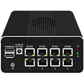 كمبيوتر صغير لجهاز جدار الحماية، Intel N100 رباعي النواة 8xIntel I226 2.5G Ethernet VPN توجيه ناعم، 2 * USB3.2 1 * فتحة TF 1 * SATA 1 * M.2 NVMe x4 شاشة ثلاثية 4K HDMI DP، بدون ذاكرة وصول عشوائي ولا SSD in Kuwait