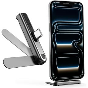 محول شحن بزاوية يمنى 360 درجة من Aurioen USB-C مع حامل هاتف، شحن فقط بدون نقل بيانات، متوافق مع الهاتف الخليوي والكمبيوتر اللوحي والكمبيوتر المحمول (عبوة واحدة) in Kuwait
