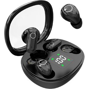 Wireless Headse,Tiny Size Invisible Earbud,Bluetooth 5.4 HiFi Stereo Headphones with LED Digital Invisible Mini Two Bluetooth Headphones Design,for Sleep/Office/Sports (Black) in Kuwait