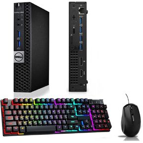 كمبيوتر مكتبي صغير Dell OptiPlex 5050، Intel Core i5-6500T 2.5 جيجا هرتز، ذاكرة الوصول العشوائي 8 جيجا، 256 جيجا SSD، لوحة مفاتيح وماوس، USB Wi-Fi، Windows 11 Pro (متجدد) in Kuwait