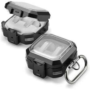 Anlinser Compatible with Samsung Galaxy Buds 4 Pro Case & Galaxy Buds 4 Case, Rugged Shockproof Protective Cover with Secure Locking Protection, Wireless Charging, Black in Saudi Arabia