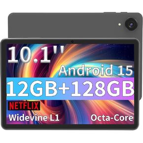 تابلت ECOPAD Android 15، أجهزة لوحية 10.1 بوصة مع معالج ثماني النواة، شاشة HD IPS، ذاكرة وصول عشوائي 12 جيجابايت + ذاكرة تخزين داخلية 128 جيجابايت، دعم توسيع 1 تيرابايت، واي فاي ثنائي النطاق، BT 5.0، شحن سريع 18 وات وبطارية طويلة الأمد، أسود in Kuwait