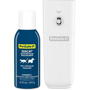 PetSafe SSSCAT Automatic Spray Pet Deterrent - Worlds Leading Motion-Activated Deterrent for Cats and Dogs - Cat Deterrent Spray to Create Off-Limits Areas, Stop Furniture Scratching in Kuwait