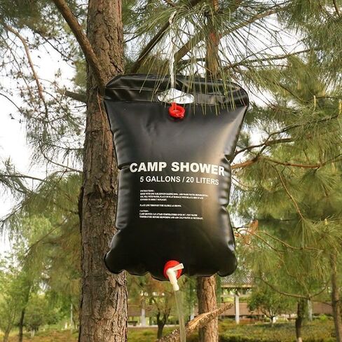5 Gallons / 20L Camping Shower Bag, Portable Solar Bathing Bag with Removable Hose and On-Off Switchable Shower Head for Camping Beach Swimming Outdoor Traveling in Saudi Arabia