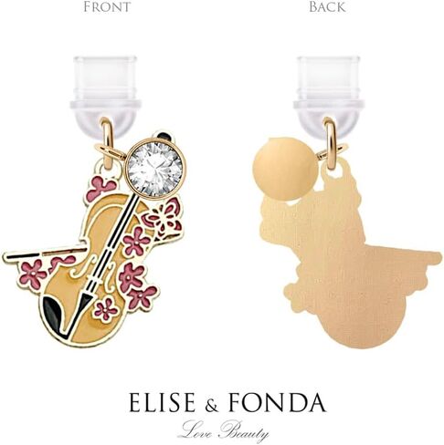 ELISE & FONDA TP696 Type-C Charging Port Anti Dust Plug Little Violin Cell Phone Charm for iPhone 15/16/Samsung/OnePlus/Xiaomi/oppo Android Phones (Yellow) in Kuwait