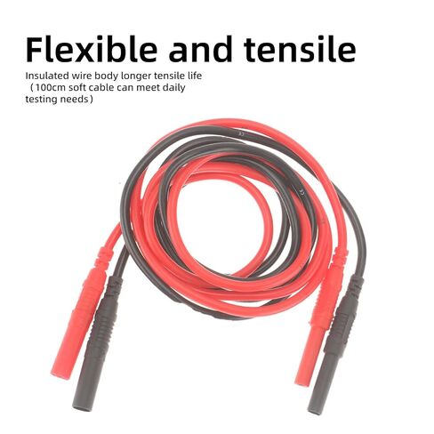 2PCS Meter Test Lead Extension Male to Female Connector, 4mm Banana Plug to Jack Heavy Duty Silicone Wires, 14AWG Multimeter Leads Probes Adapter in Saudi Arabia