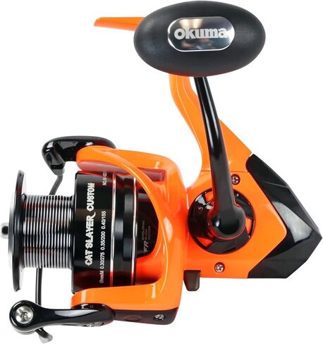 Okuma Cat Slayer Custom Spinning Reel – 6000 Size Catfish Reel with DFD Dual Force Drag, Flite Drive System, UV Reactive Body, Neon Green, CSC-6000NO in Kuwait