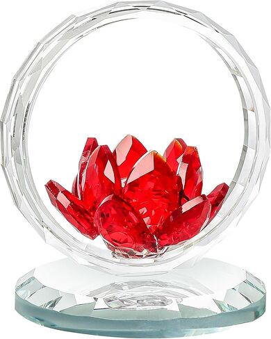 LONGWIN Crystal Tulips Flower Figurines with a Outer Circular Ring, Glass Spring Bouquet Collectible Figurines Home Decor - Gift Idea for Mothers Day, Valentine's Day (Cobalt Blue) in Saudi Arabia