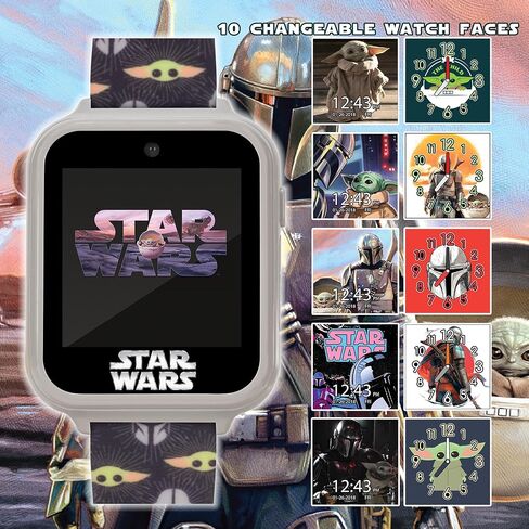 ساعة ذكية تفاعلية للأطفال من Star Wars مع 10 وجوه للساعة وكاميرا وألعاب ومنبه وعداد خطوات، مرخصة رسميًا، تناسب المعصم من 5.5 بوصة إلى 8 بوصة in Kuwait
