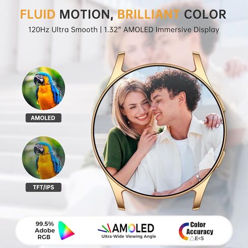 ساعة ذكية AI للنساء مع GPT، شاشة AMOLED فائقة الوضوح مقاس 1.32 بوصة لتتبع اللياقة البدنية مع مراقب معدل ضربات القلب/النوم/SpO2، ساعة ذكية مقاومة للماء لهواتف Android/iPhone، 150+ وضع رياضي، شريطين in Kuwait