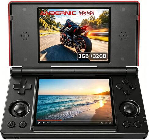 RG DS Foldable Dual-Screen Handheld Game Console, 2×4″ IPS Touch Displays, RK3568 Android 14, Supports Emulators & Android Games, AI Dual-Screen Tools, 4000mAh Magnetic Flip Design in Kuwait