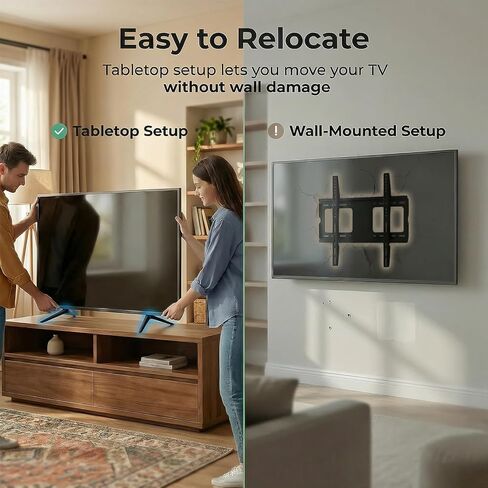 TV Stand Legs Exclusive for Onn 100018254 100002458 Roku TV, for Onn Roku TV Legs Replacement, Stable Tabletop Design, Screws and Anti-Slip Feet Pad Included in Kuwait