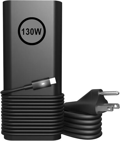 شاحن كمبيوتر محمول USB C بقوة 130 واط متوافق مع Dell XPS 15 17 9500 9510 9520 9530 9700 9710 9720 2in1، الدقة 5550 5560 5530 5570 5470 5480 5760، سلك طاقة الكمبيوتر من النوع C لخط العرض 5431 5531 in Kuwait