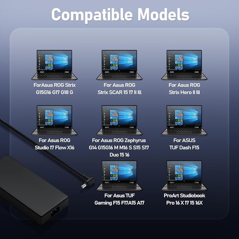 شاحن كمبيوتر محمول 280 واط بديل لجهاز Asus ROG Strix 15 17 G16 G17 G18 G15 G513 G533 G703 G733 G732 G614 G814 G713 TUF Gaming A16 Zephyrus Duo 16 15 M16 S17 GX650 GU604 TUF A16 Flow X16 محول الطاقة in Kuwait