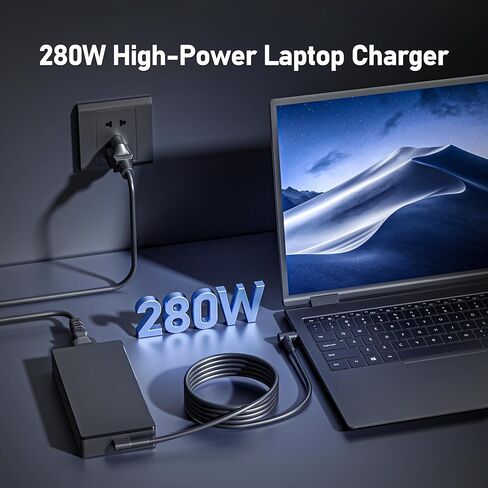 شاحن كمبيوتر محمول 280 واط بديل لجهاز Asus ROG Strix 15 17 G16 G17 G18 G15 G513 G533 G703 G733 G732 G614 G814 G713 TUF Gaming A16 Zephyrus Duo 16 15 M16 S17 GX650 GU604 TUF A16 Flow X16 محول الطاقة in Kuwait