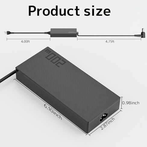 200W Gaming Laptop Charger Replacement for Asus Rog Zephyrus G15 G16 GA503 GA605 GA503QM GA503QR GA503QS;Studio 17 PX713 ROG Strix G17 G15 TUF A14 A15 F15 F17 AC Adapter ADP-200JB D Power Supply Cord in Kuwait