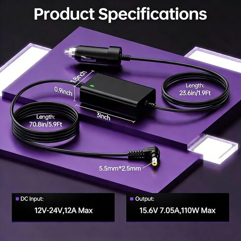110W شاحن سيارة محمول لباناسونيك Toughbook FZ-55 CF-18 CF-19 CF-20 CF-29 CF-30 CF-31 CF-33 CF-50 CF-51 CF-52 CF-53 CF-54 CF-73 Toughpad FZ-G1 محول تيار مستمر للكمبيوتر المحمول لشاحن باناسونيك in Kuwait