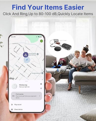 Air Tag for Android Smart Tracker Tags [4 Pack] – Bluetooth Item Finders Compatible with Google Find My Device | No Subscription, Loud Alert, Waterproof, Long Battery for Keys, Pets, Wallet in Kuwait